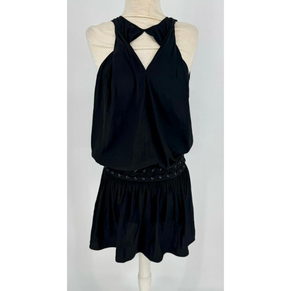 Ramy Brook Dress Kiara Black Size Small Twisted Neck Mini Dress